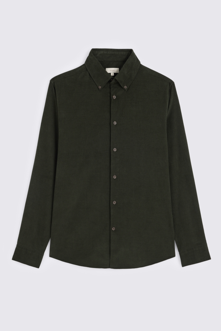 Button Down Dark Green Cord Shirt