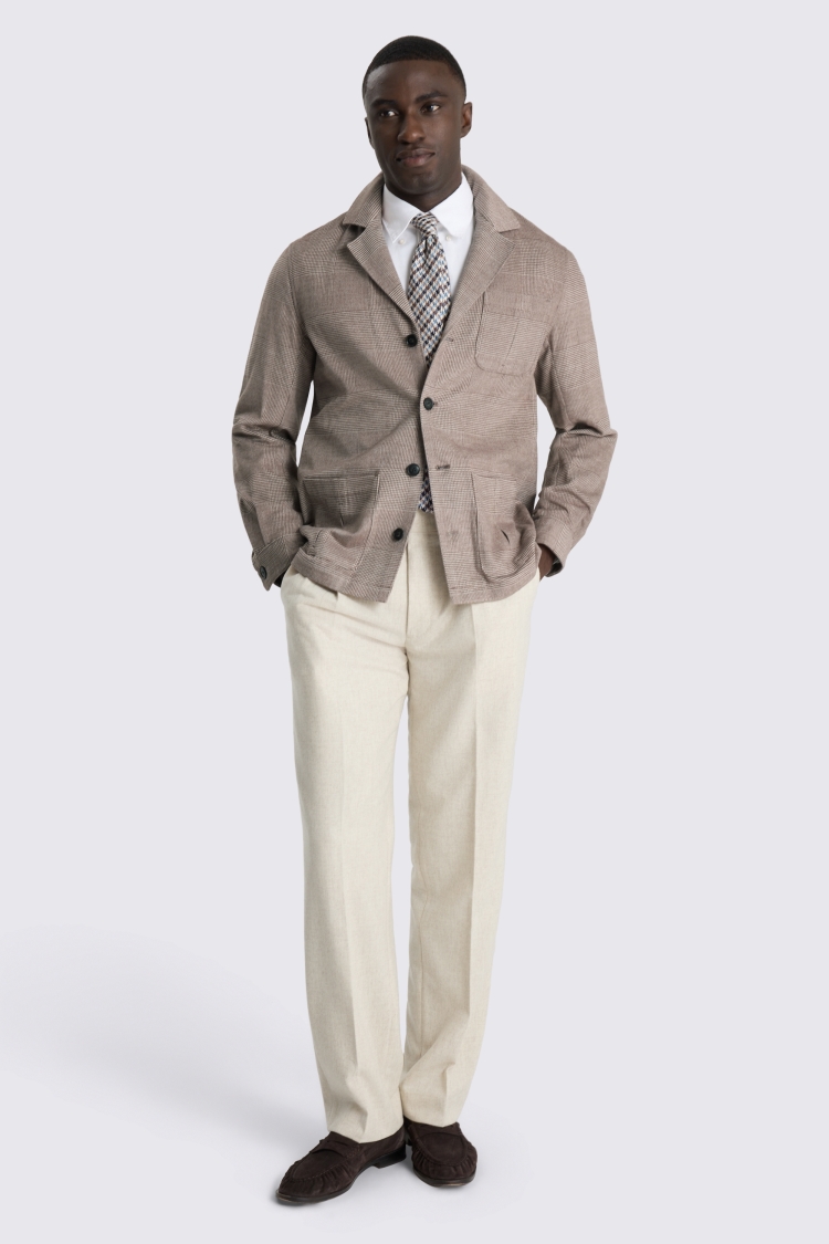Brown Check Safari Shacket