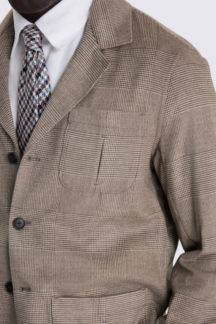 Brown Check Safari Shacket