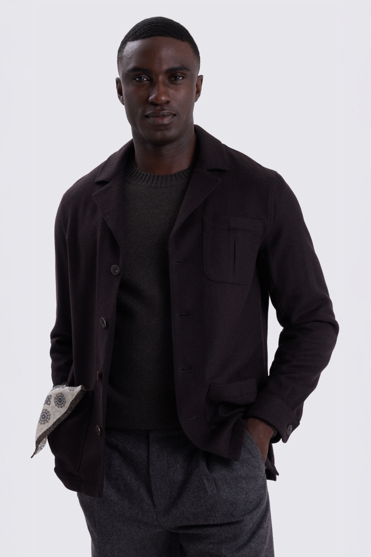 Brown Twill Safari Shacket