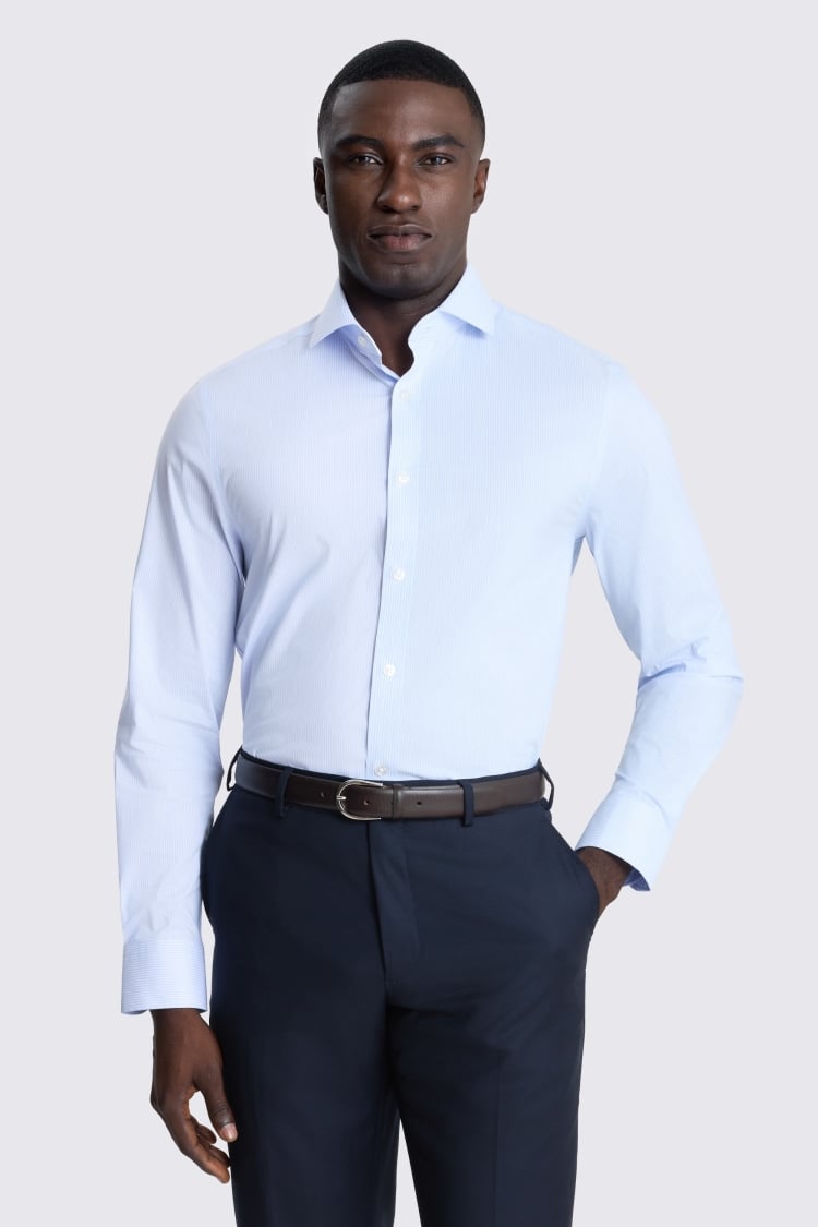Tailored Fit Sky Stripe Stretch Shirt