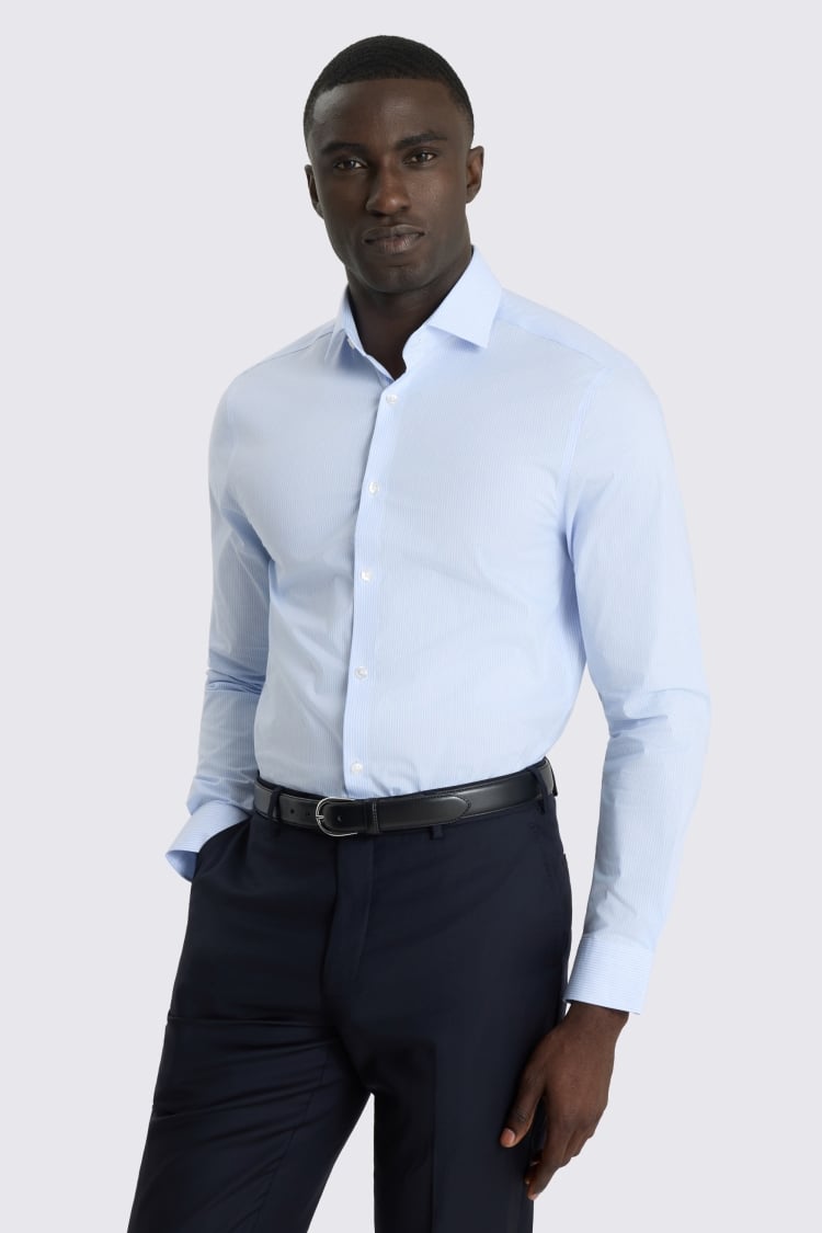 Slim Fit Sky Stripe Stretch Shirt 