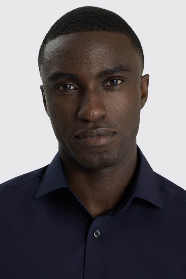 Regular Fit Dark Navy Stretch Shirt