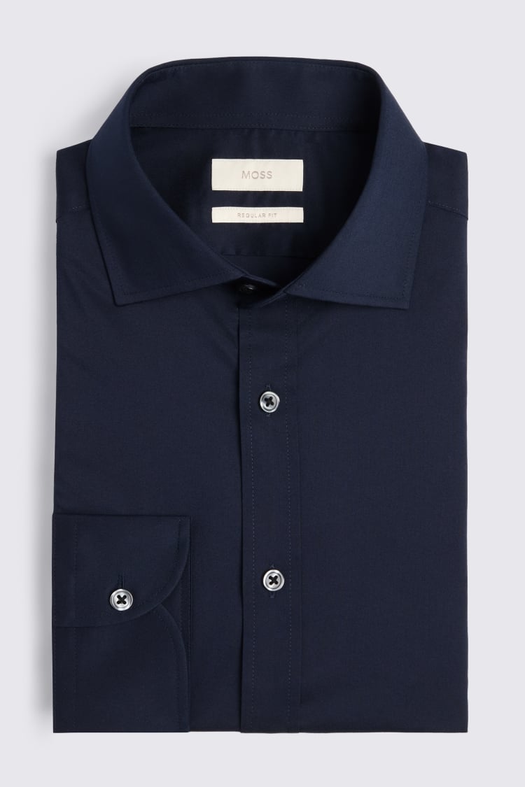 Regular Fit Dark Navy Stretch Shirt