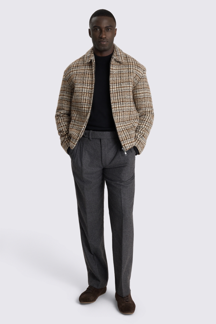 Italian Neutral Check Shacket 