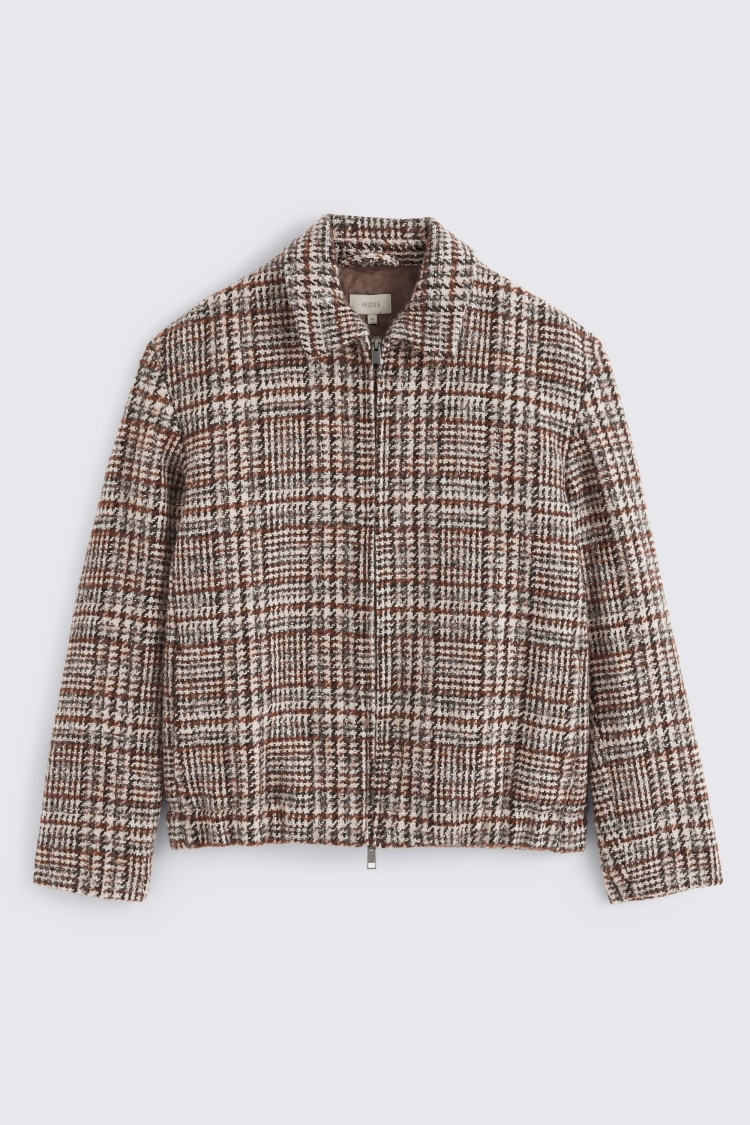 Italian Neutral Check Cotton Shacket