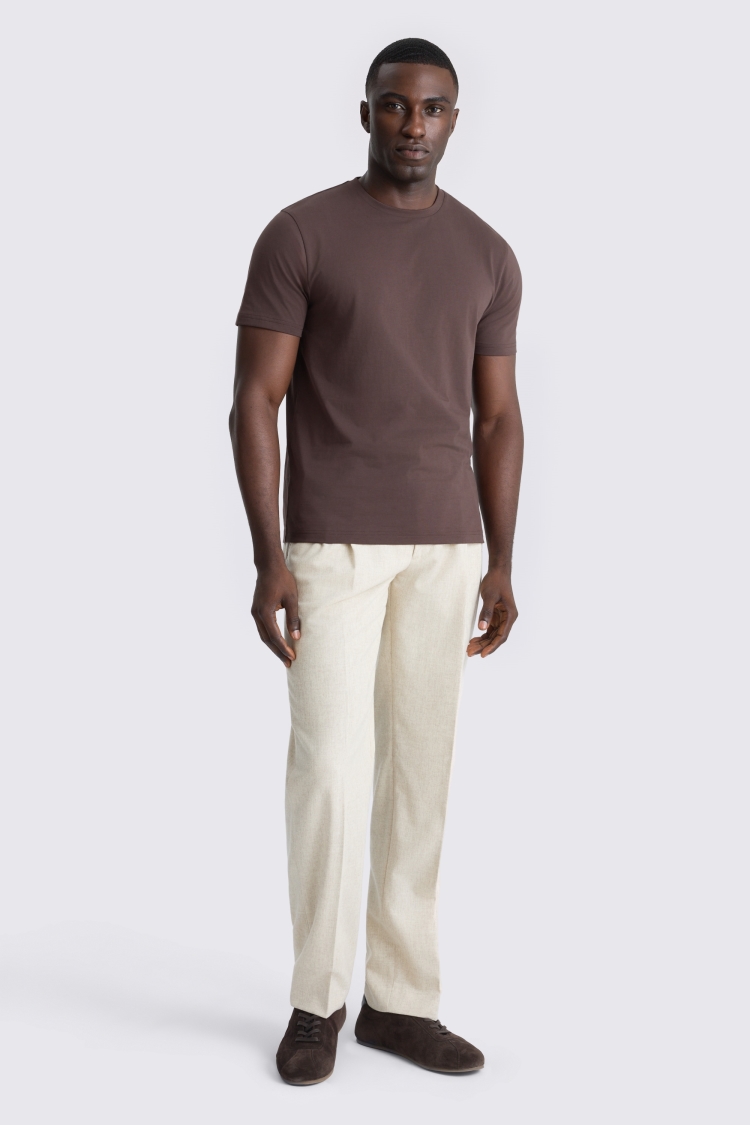 Brown Crew-Neck T-Shirt