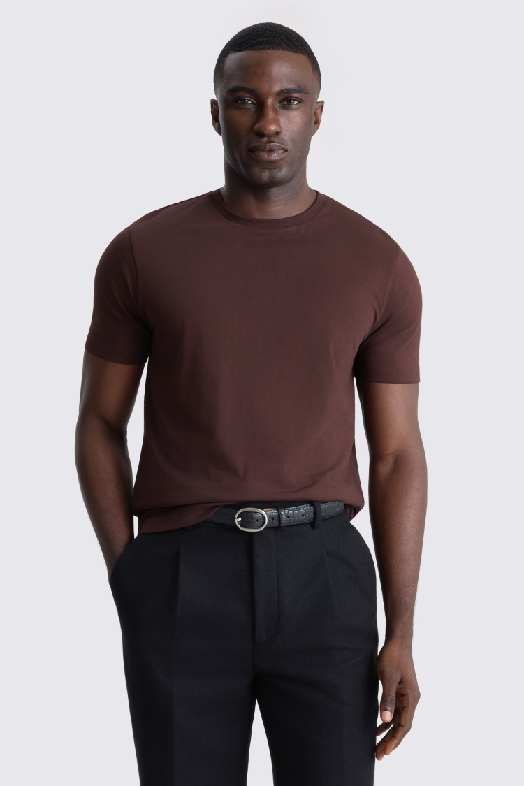 Dark Plum Crew-Neck T-Shirt