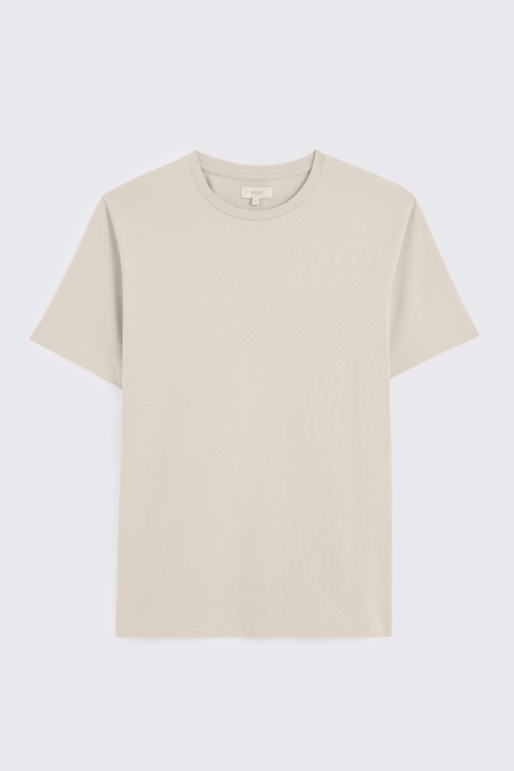 Light Taupe Crew-Neck T-Shirt