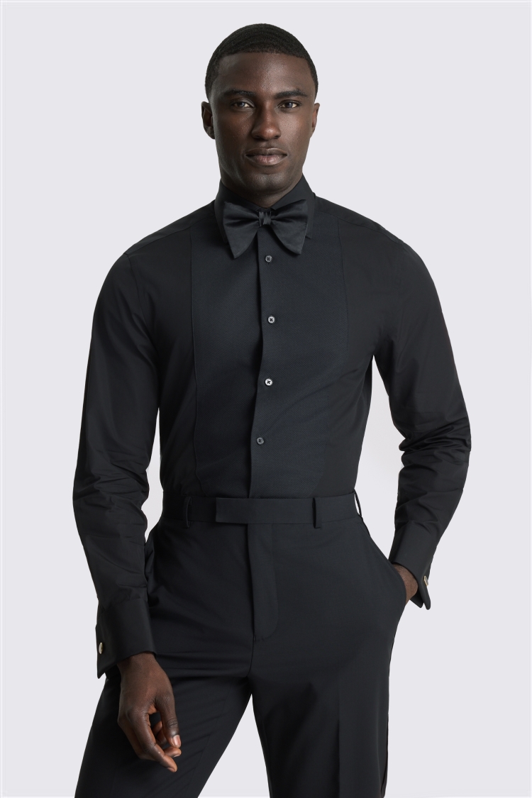 Tailored Fit Black Dress Shirt