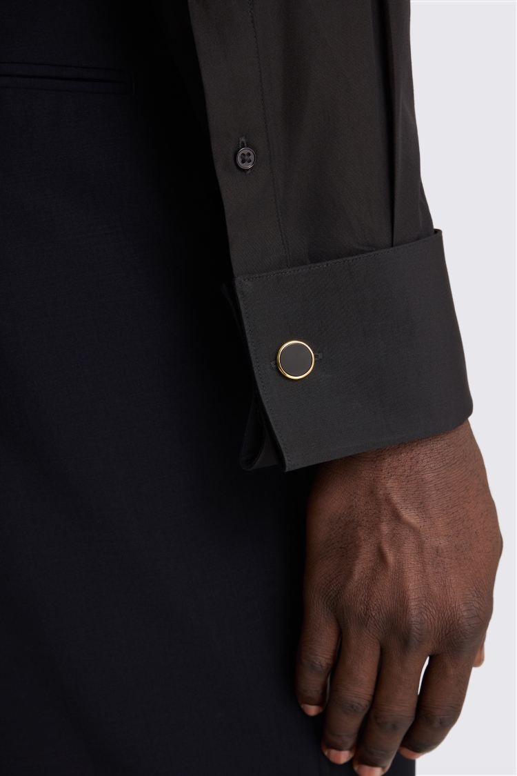 Tailored Fit Black Dress Shirt