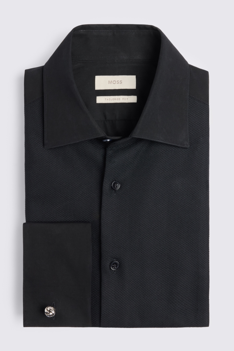 Premium Tailored Fit Black Dress Shirt
