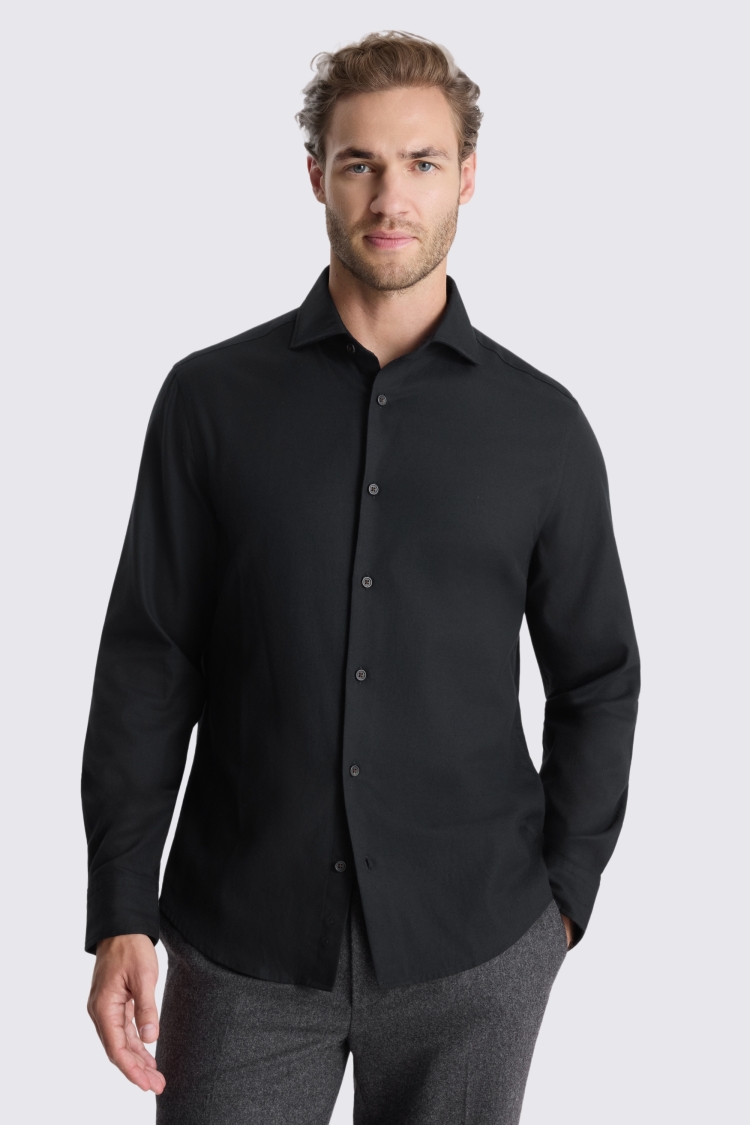Black Brushed Melange Shirt