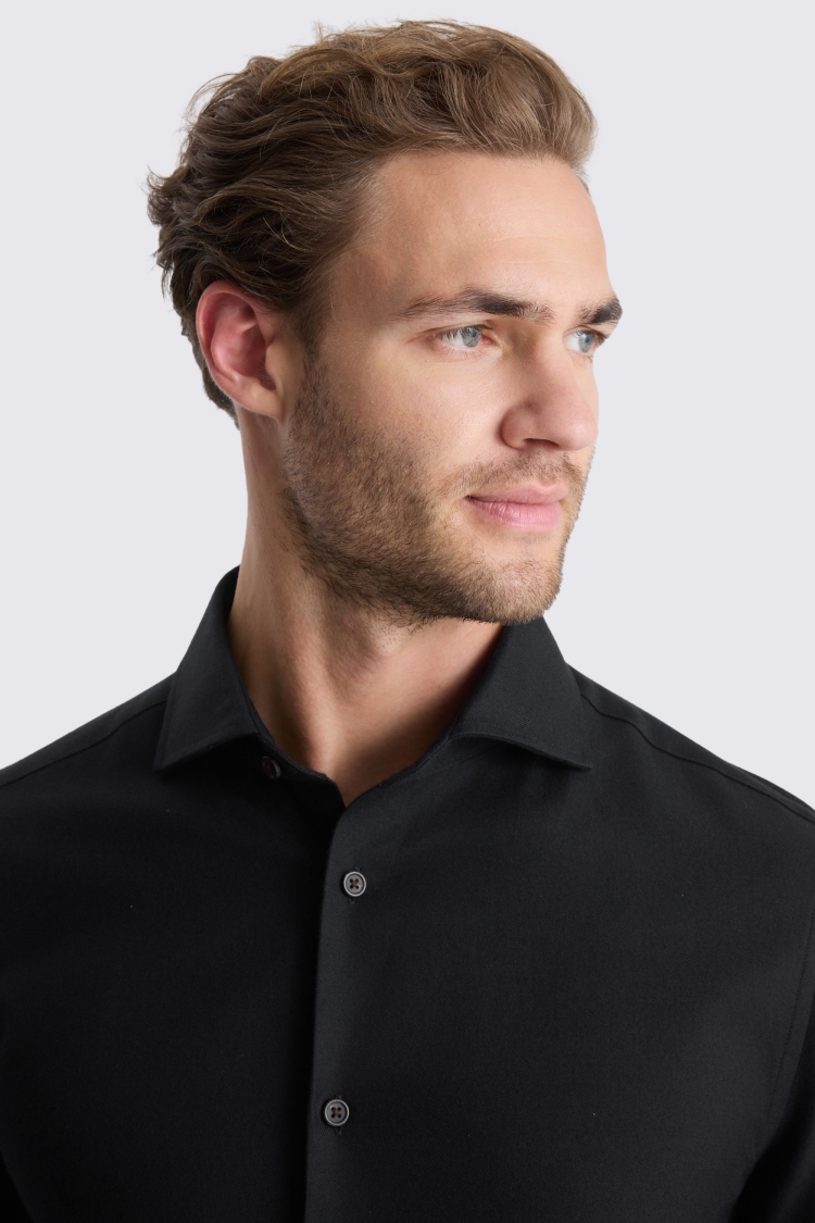 Black Brushed Melange Shirt