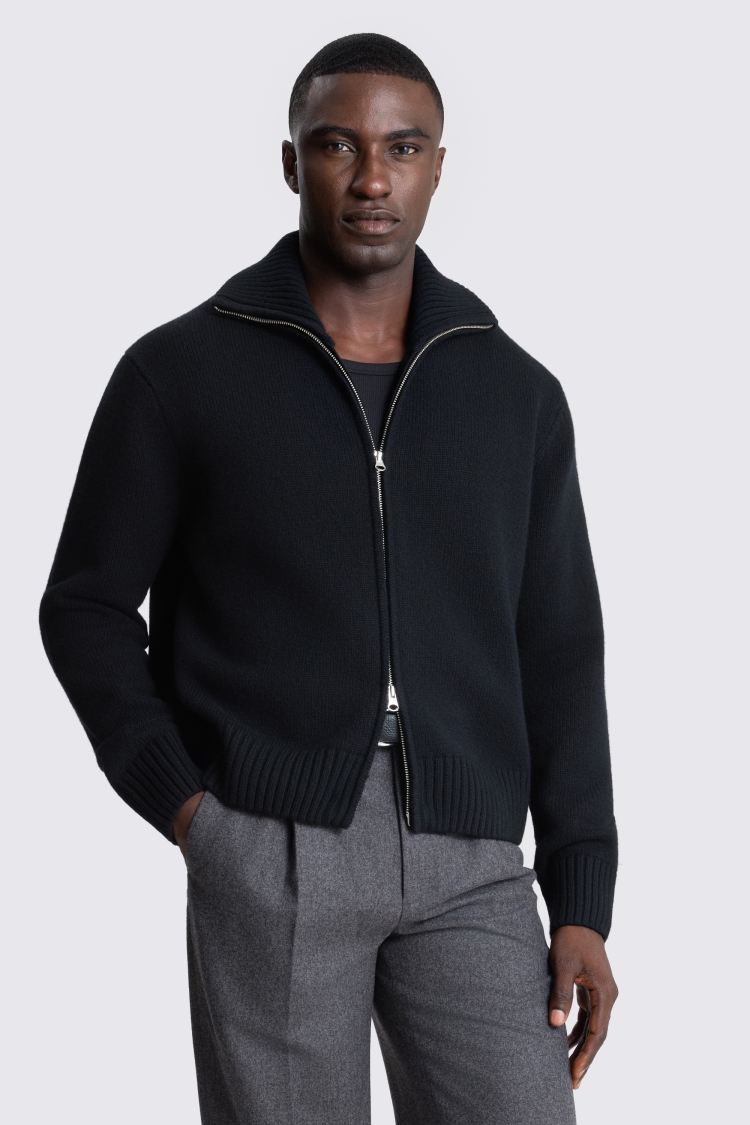 Black Boxy Zip Through