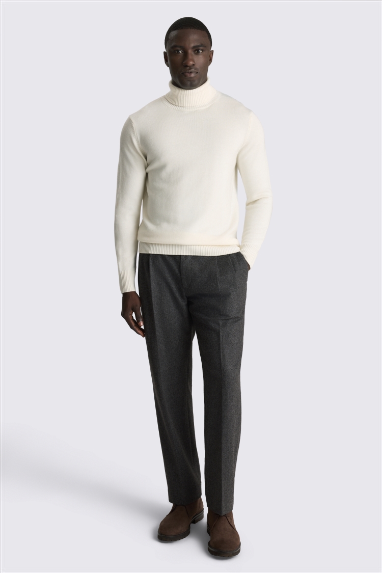 Ecru Merino Roll Neck