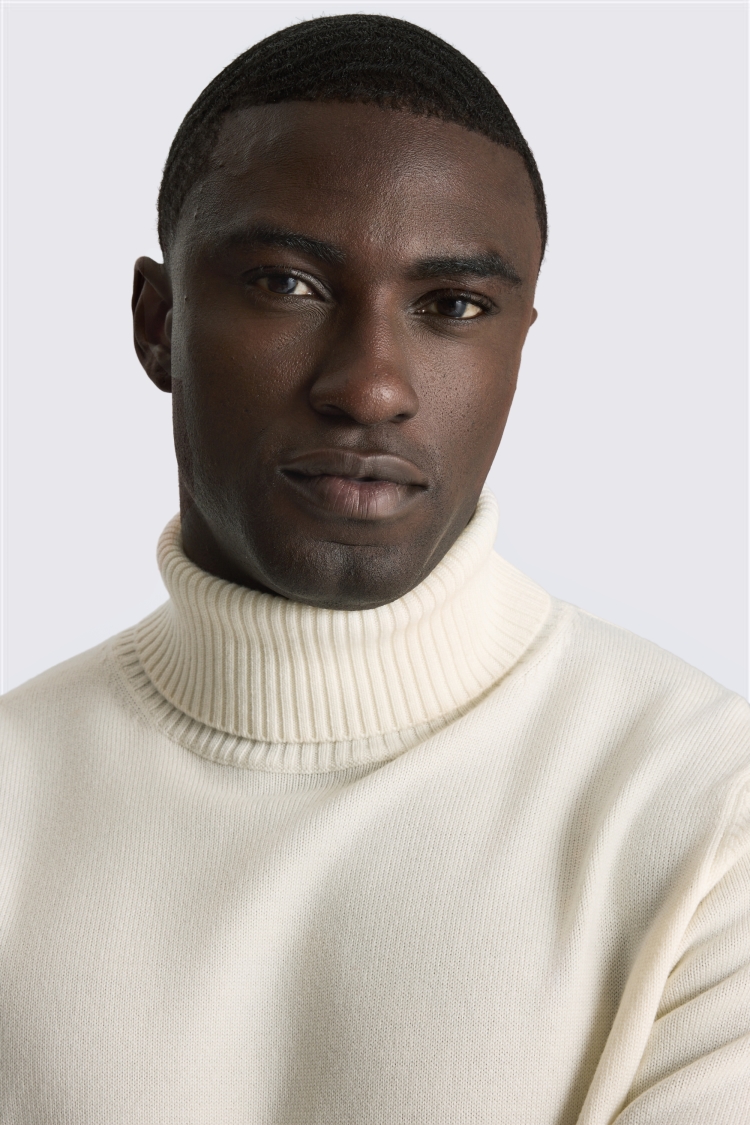 Ecru Merino Roll Neck