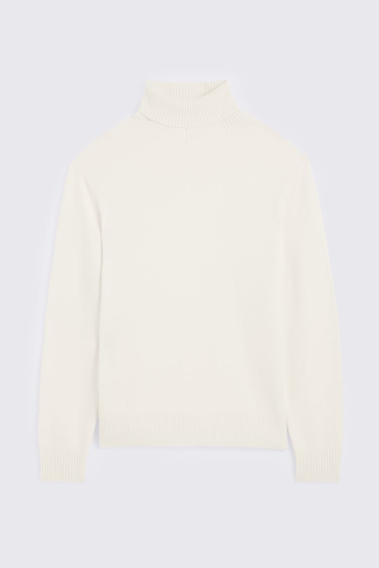 Ecru Merino Roll Neck