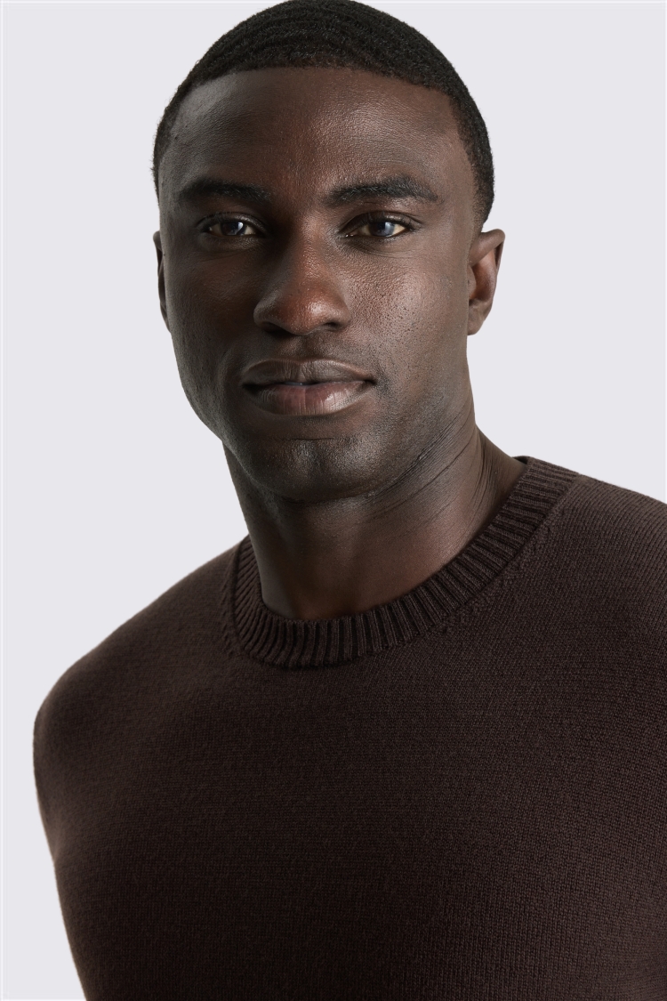 Brown Merino Crew Neck