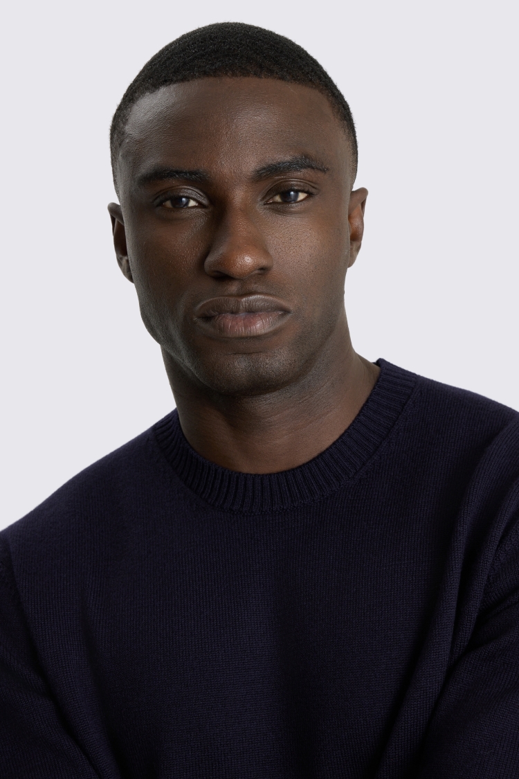 Navy Merino Crew Neck