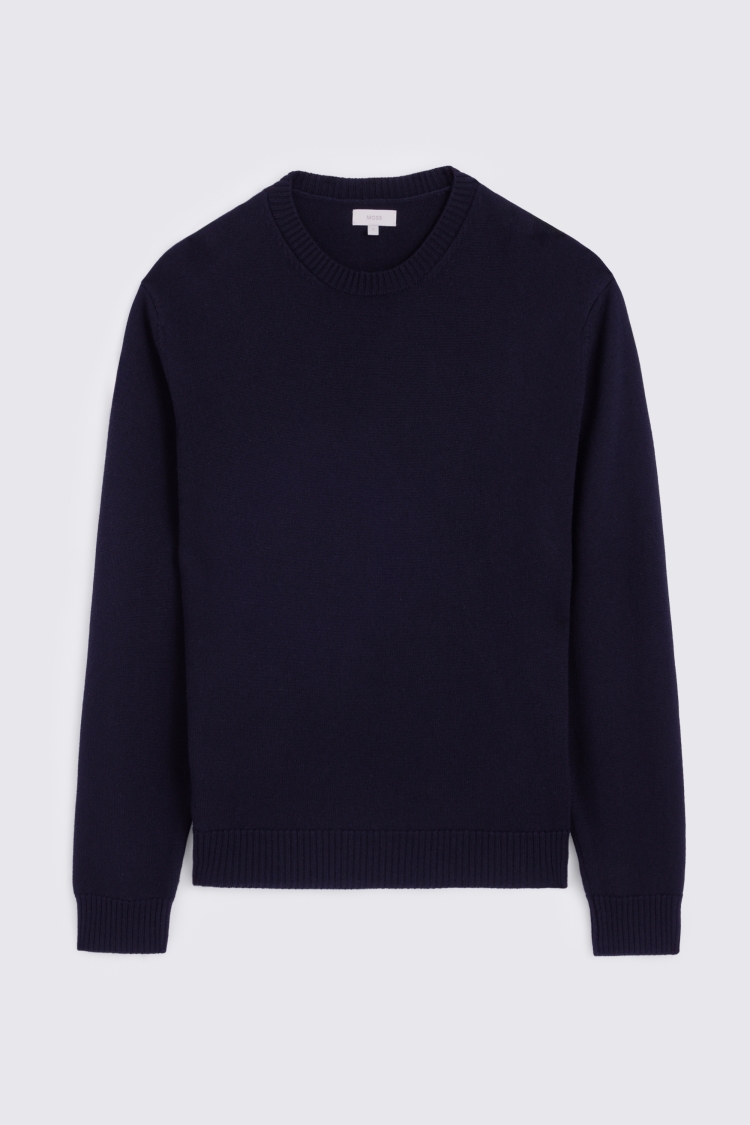 Navy Merino Crew Neck