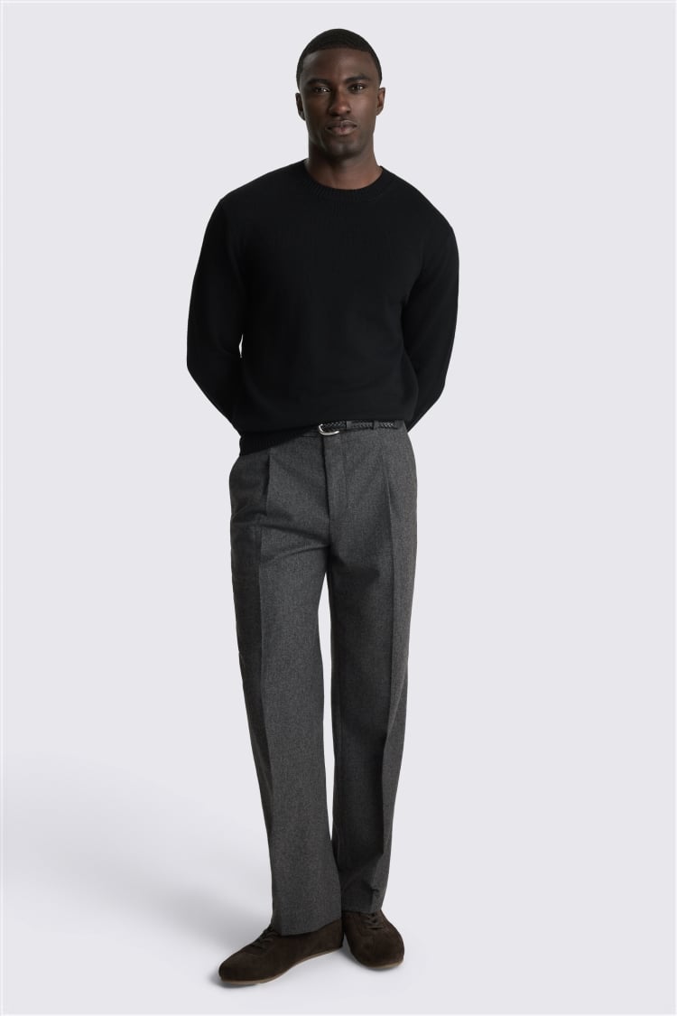 Black Merino Crew Neck