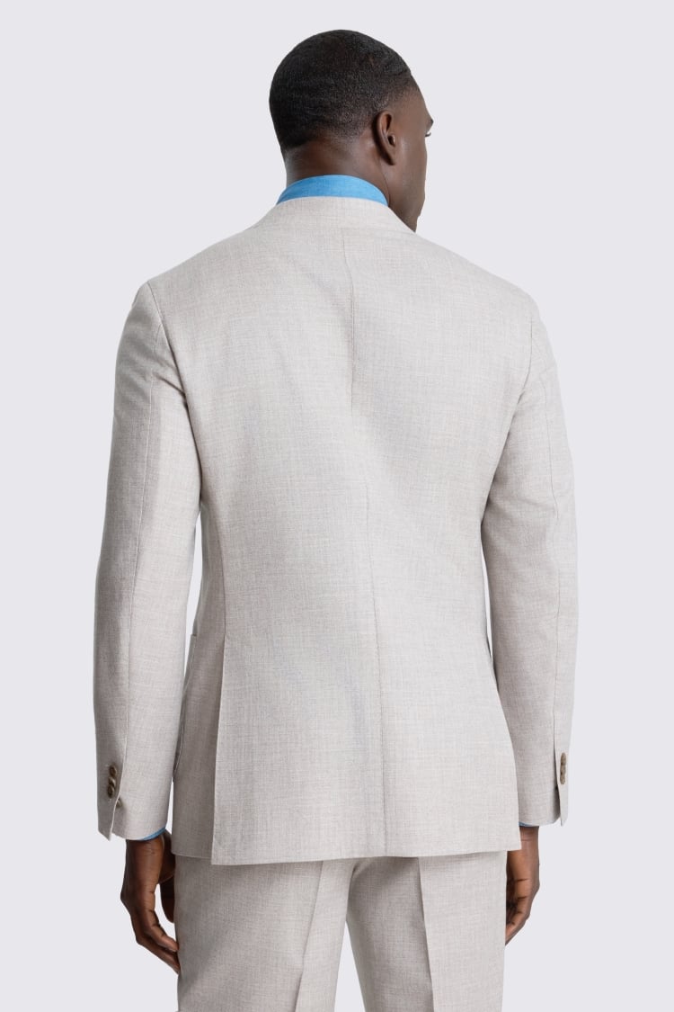 Tailored Fit Neutral Wool Cotton Suit