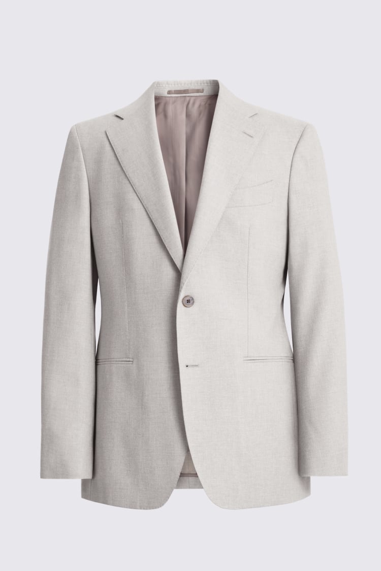 Tailored Fit Neutral Wool Cotton Suit