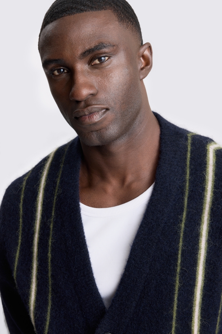 Navy Stripe Cardigan