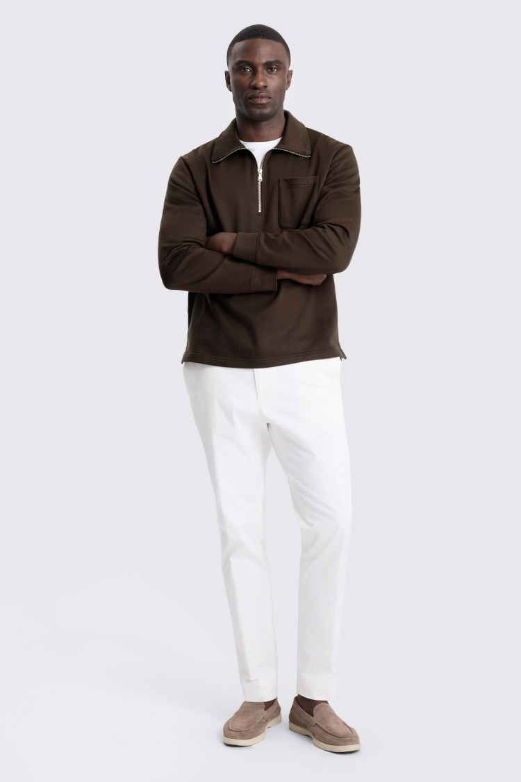 Brown Quarter Zip Sweatshirt