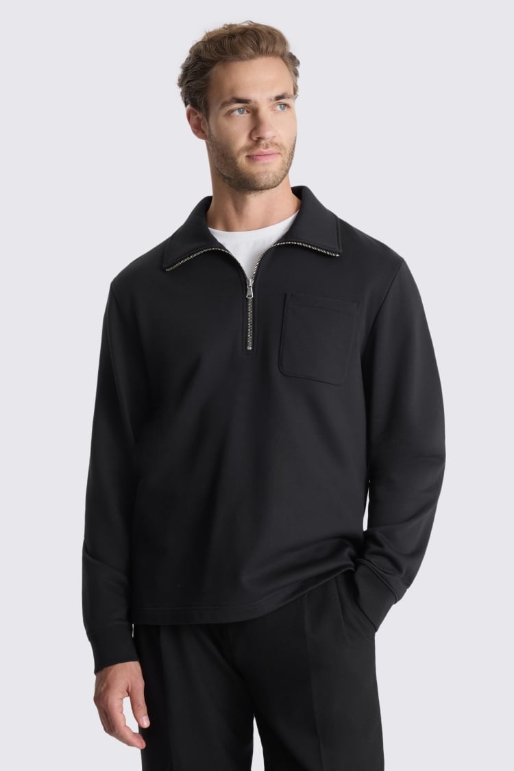Black Quarter Zip Sweatshirt