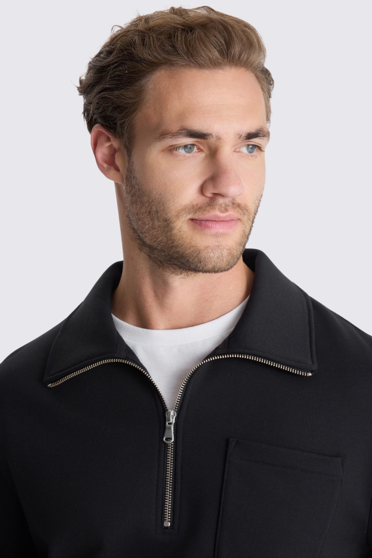 Black Quarter Zip Sweatshirt