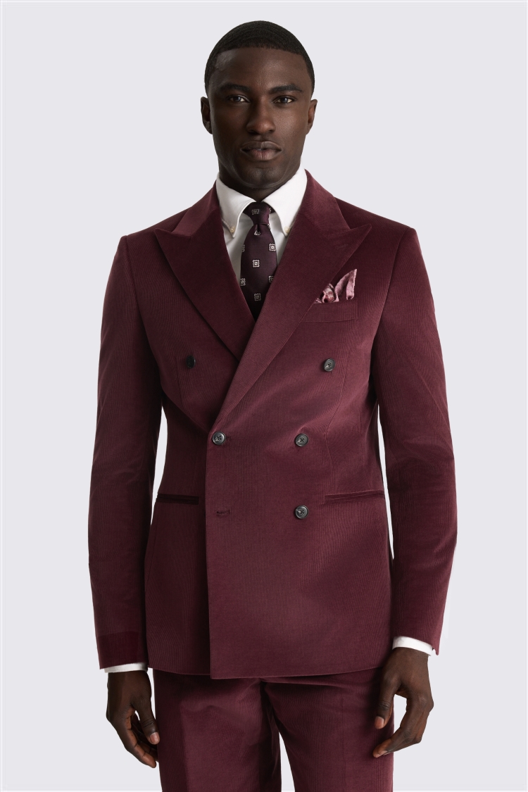 Tailored Fit Mulberry Cord Suit Jacket