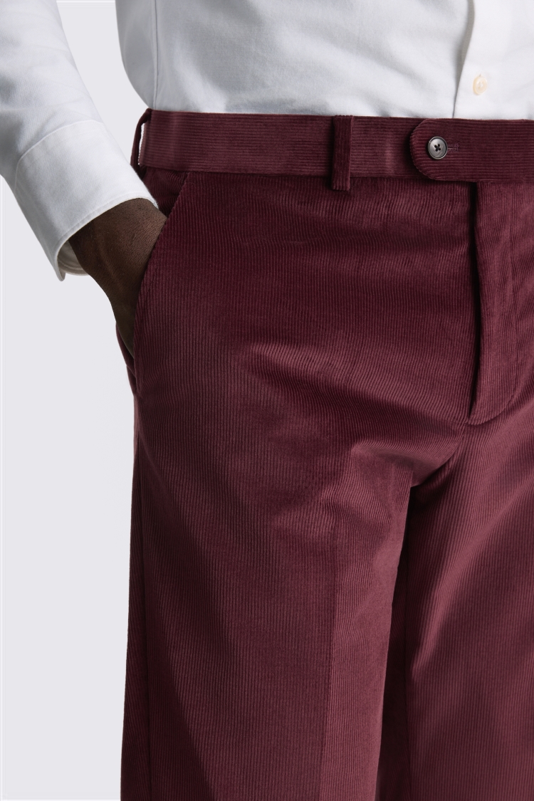 Tailored Fit Mulberry Cord Trousers
