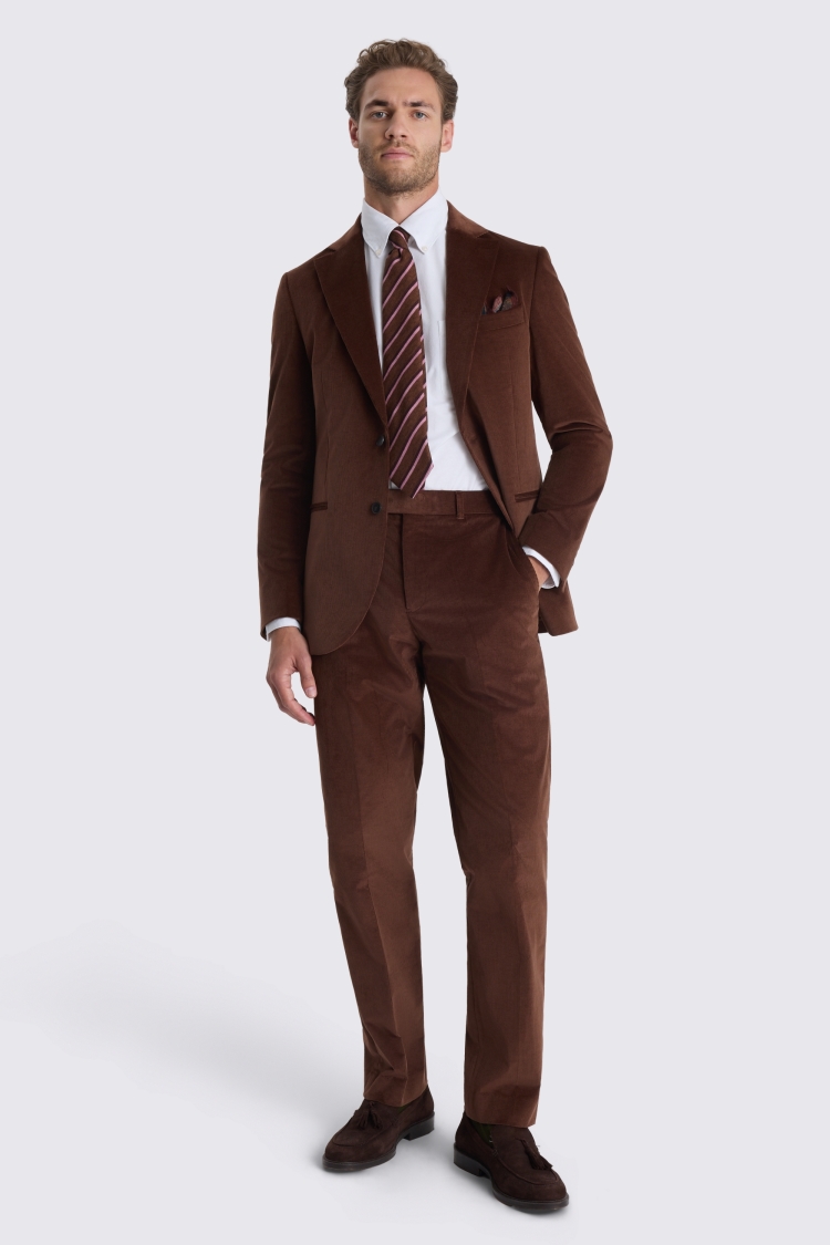 Tailored Fit Chestnut Corduroy Suit