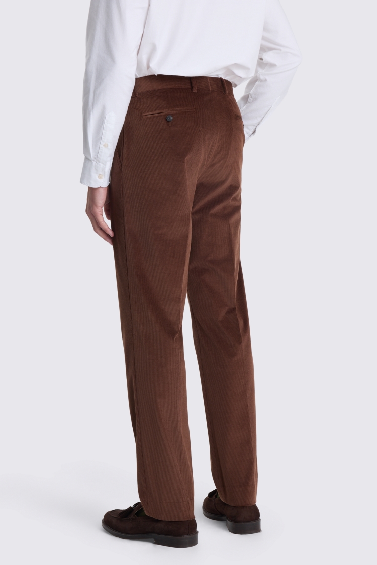 Tailored Fit Chestnut Corduroy Pants 