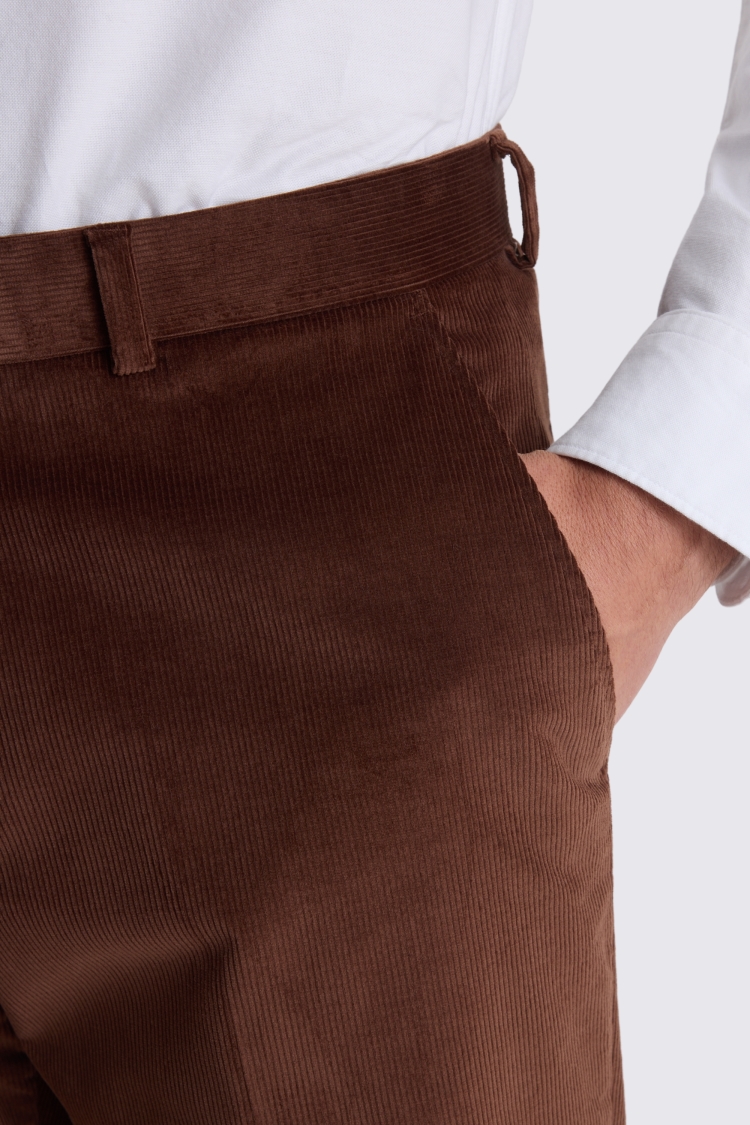 Tailored Fit Chestnut Corduroy Pants 