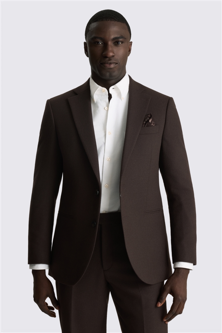 Tailored Fit Dark Brown Tweed Suit