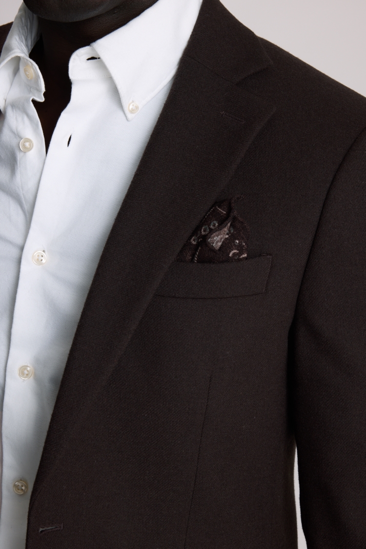 Tailored Fit Dark Brown Tweed Suit