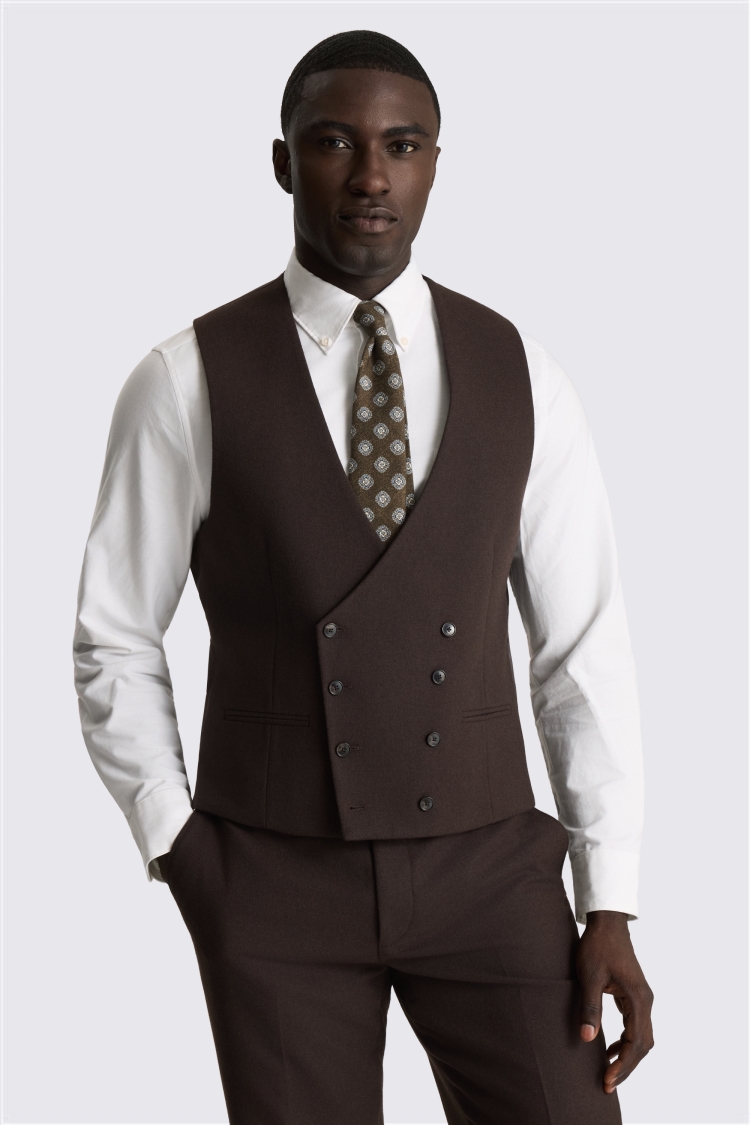 Tailored Fit Dark Brown Tweed Suit