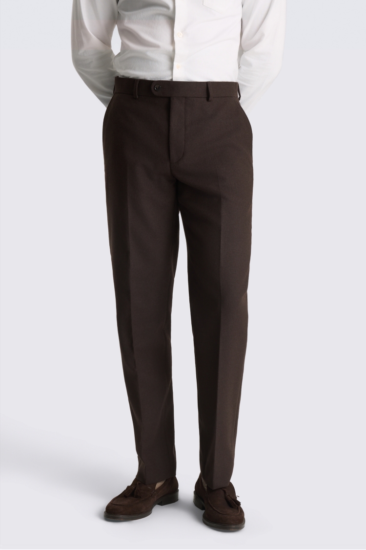 Tailored Fit Dark Brown Tweed Suit