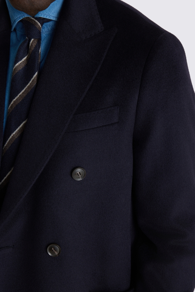 Navy DB Long Coat