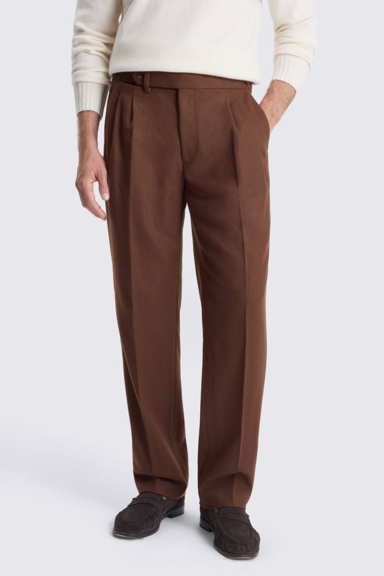 Dark Chesnut Pleated Trousers