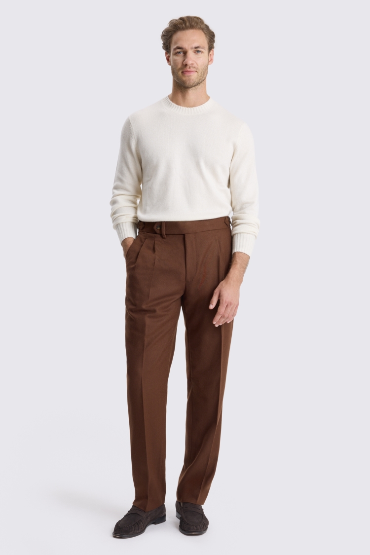 Dark Chesnut Pleated Trousers