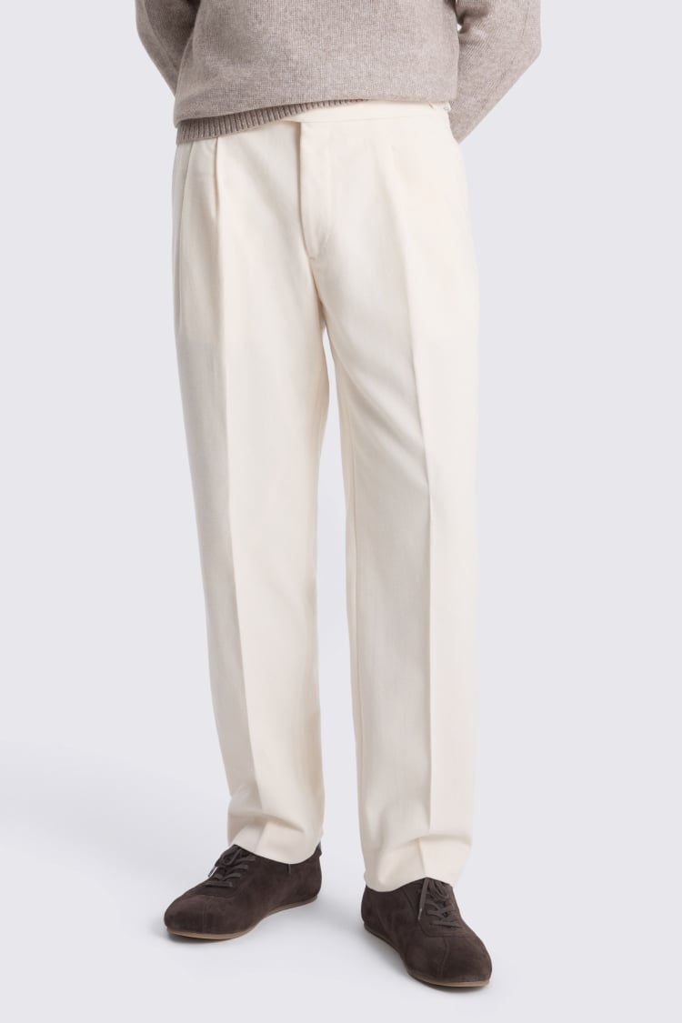 Off White Pleated Trouser