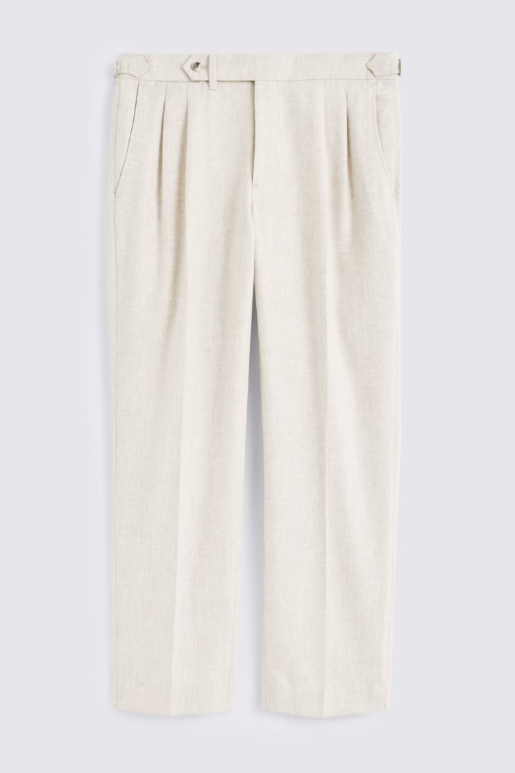 Off-White Flannel Pleated Trouser 