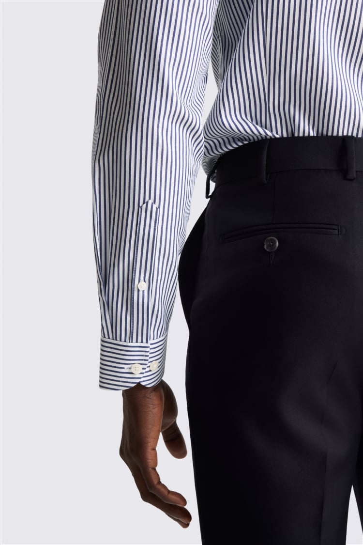 Slim Fit Navy Stripe Non Iron Shirt