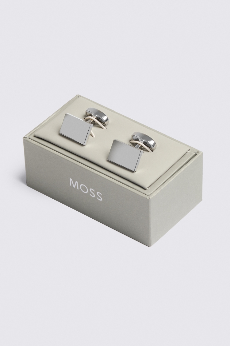 Silver Rectangle Cufflinks