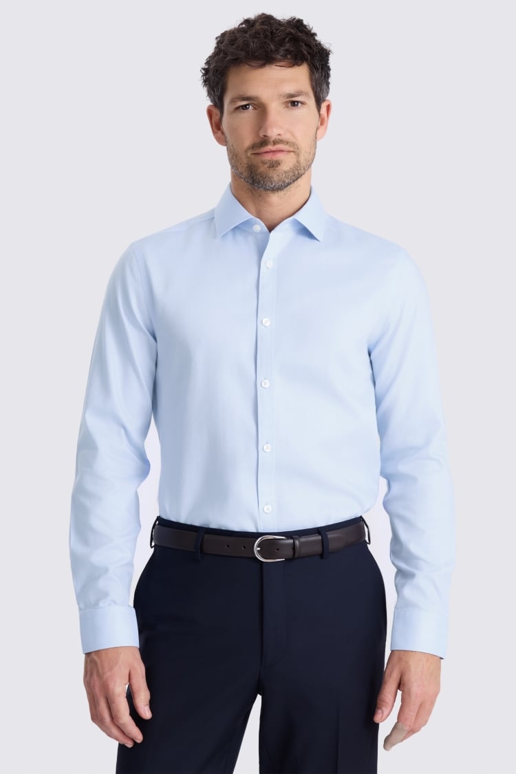 Slim Fit Sky Royal Oxford Non Iron Shirt