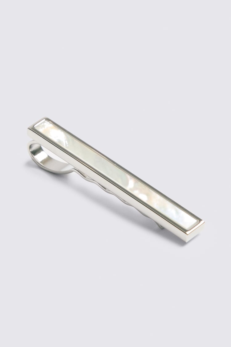 Silver Mother of Pearl Tie Bar